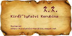Királyfalvi Kerubina névjegykártya